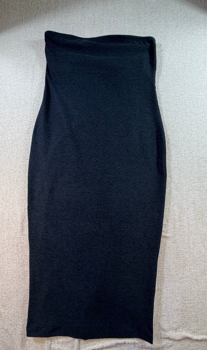 Beyond Yoga Women M Gray Pull On Knit Maxi Skirt Casual Stretch Fitwear